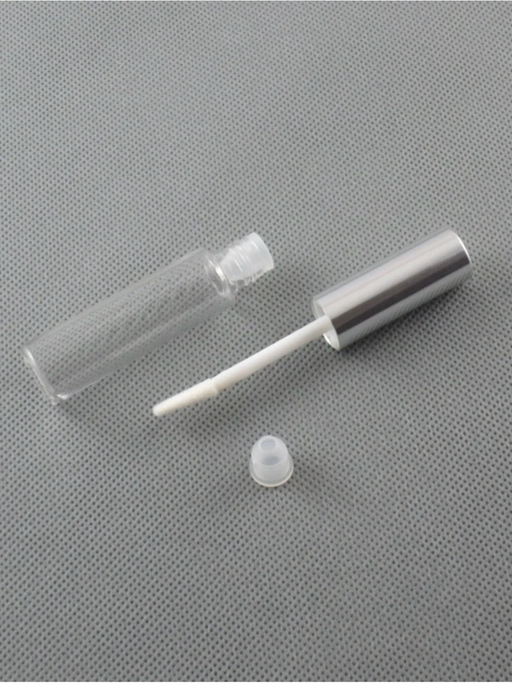 50 Clear Empty Lip Gloss Tubes 8.5ml Silver Caps Wand Applicators DIY Cosmetic